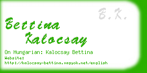 bettina kalocsay business card
